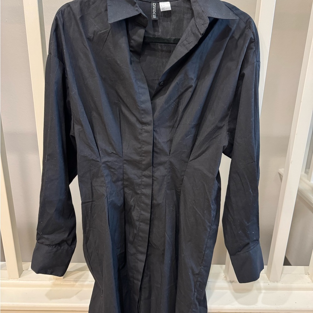 H&M Black Shirt Dress w/ Cinched Waist